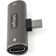 Picture of StarTech.com USB C Audio & Charge Adapter - USB-C Audio Adapter w/ 3.5mm TRRS Headphone/Headset Jack and 60W USB Type-C Power Delivery Pass-through Charger - For USB-C Phone/Tablet/Laptop