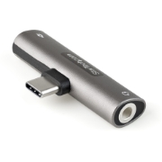 Picture of StarTech.com USB C Audio & Charge Adapter - USB-C Audio Adapter w/ 3.5mm TRRS Headphone/Headset Jack and 60W USB Type-C Power Delivery Pass-through Charger - For USB-C Phone/Tablet/Laptop