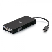 Picture of C2G USB-C Multiport Adapter, 4-in-1 Video Adapter with HDMI, DisplayPort, DVI, & VGA - 4K 60Hz