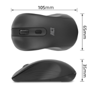 Picture of ACT Wireless Mouse 1600 DPI, silent click, eco-friendly, made from recycled materials