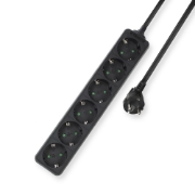 Picture of ACT Power strip, 6 sockets, 3 m, black