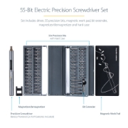 Picture of StarTech.com 55-Bit Electric Precision Screwdriver Set - Portable Cordless Battery Powered Bit Driver Kit for Electronic, Laptop, Computers, Tablet & Phone Repairs - Magnetic Work Pad