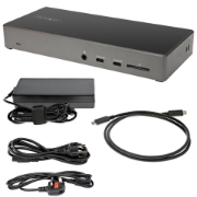 Picture of StarTech.com USB C Dock - Triple 4K Monitor USB Type-C Docking Station - 100W Power Delivery - DP 1.4 Alt Mode & DSC, 2x DisplayPort 1.4/HDMI 2.0 - 6xUSB (2x 10Gbps) - Windows/Chrome