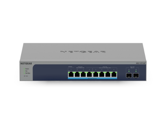 Picture of NETGEAR MS510TXUP network switch Managed L2/L3/L4 10G Ethernet (100/1000/10000) Power over Ethernet (PoE) Grey, Blue