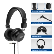 Picture of ACT Foldable stereo headphones with 3.5mm audio jack