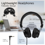 Picture of ACT Foldable stereo headphones with 3.5mm audio jack