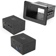 Picture of StarTech.com Conference Room Docking Station - Universal Laptop Dock - 4K HDMI, 60W Power Delivery, USB Hub, GbE, Audio - In-Table Connectivity Box For Huddle/Boardroom Collaboration Space