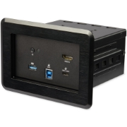 Picture of StarTech.com Conference Room Docking Station - Universal Laptop Dock - 4K HDMI, 60W Power Delivery, USB Hub, GbE, Audio - In-Table Connectivity Box For Huddle/Boardroom Collaboration Space