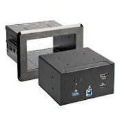 Picture of StarTech.com Conference Room Docking Station - Universal Laptop Dock - 4K HDMI, 60W Power Delivery, USB Hub, GbE, Audio - In-Table Connectivity Box For Huddle/Boardroom Collaboration Space