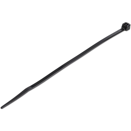 Picture of StarTech.com 6"(15cm) Cable Ties - 1/8"(3mm) wide, 1-3/8"(39mm) Bundle Diameter, 40lb(18kg) Tensile Strength, Nylon Self Locking Zip Ties with Curved Tip - 94V-2/UL Listed, 100 Pack - Black