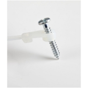 Picture of StarTech.com 6"(15cm) Cable Ties with Mounting Hole - 1/8"(3mm) wide, 1-1/2"(40mm) Bundle Dia. 40lb(18kg) Tensile Strength, Nylon 66 Self Locking Ties w/Screw Hole, UL Listed, 100 Pack