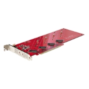 Picture of StarTech.com Quad M.2 PCIe Adapter Card, PCIe x16 to Quad NVMe or AHCI M.2 SSDs, PCI Express 4.0, 7.8GBps/Drive, Bifurcation Required, Windows/Linux Compatible