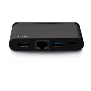Picture of C2G USB-C 4-in-1 Compact Dock with HDMI, USB-A, Ethernet, and USB-C Power Delivery up to 100W - 4K 30Hz