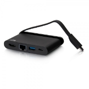 Picture of C2G USB-C 4-in-1 Compact Dock with HDMI, USB-A, Ethernet, and USB-C Power Delivery up to 100W - 4K 30Hz