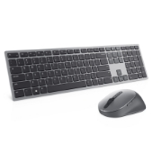 Picture of DELL KM7321W keyboard Mouse included Office RF Wireless + Bluetooth AZERTY French Grey, Titanium