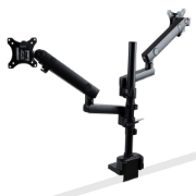 Picture of StarTech.com Desk Mount Dual Monitor Arm - Full Motion Monitor Mount for 2x VESA Displays up to 32" (17lb/8kg) - Vertical Stackable Arms - Height Adjustable/Articulating - Clamp/Grommet