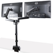 Picture of StarTech.com Desk Mount Dual Monitor Arm - Full Motion Monitor Mount for 2x VESA Displays up to 32" (17lb/8kg) - Vertical Stackable Arms - Height Adjustable/Articulating - Clamp/Grommet