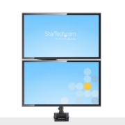 Picture of StarTech.com Desk Mount Dual Monitor Arm - Full Motion Monitor Mount for 2x VESA Displays up to 32" (17lb/8kg) - Vertical Stackable Arms - Height Adjustable/Articulating - Clamp/Grommet