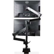 Picture of StarTech.com Desk Mount Dual Monitor Arm - Full Motion Monitor Mount for 2x VESA Displays up to 32" (17lb/8kg) - Vertical Stackable Arms - Height Adjustable/Articulating - Clamp/Grommet