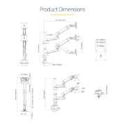 Picture of StarTech.com Desk Mount Dual Monitor Arm - Full Motion Monitor Mount for 2x VESA Displays up to 32" (17lb/8kg) - Vertical Stackable Arms - Height Adjustable/Articulating - Clamp/Grommet