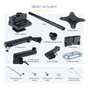 Picture of StarTech.com Desk Mount Dual Monitor Arm - Full Motion Monitor Mount for 2x VESA Displays up to 32" (17lb/8kg) - Vertical Stackable Arms - Height Adjustable/Articulating - Clamp/Grommet
