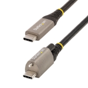 Picture of StarTech.com 20" (50cm) Top Screw Locking USB C Cable 10Gbps - USB 3.1/3.2 Gen 2 Type-C Cable - 100W (5A) Power Delivery Charging, DP Alt Mode - Single Screw Lock, USB-C Cord Charge/Sync