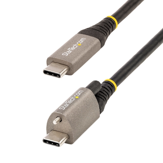 Picture of StarTech.com 20" (50cm) Top Screw Locking USB C Cable 10Gbps - USB 3.1/3.2 Gen 2 Type-C Cable - 100W (5A) Power Delivery Charging, DP Alt Mode - Single Screw Lock, USB-C Cord Charge/Sync