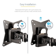 Picture of StarTech.com Desk Mount Monitor Arm for Single VESA Display up to 32" or 49" Ultrawide 8kg/17.6lb - Full Motion Articulating & Height Adjustable - C-Clamp, Grommet - Single Monitor Arm