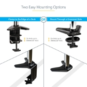 Picture of StarTech.com Desk Mount Monitor Arm for Single VESA Display up to 32" or 49" Ultrawide 8kg/17.6lb - Full Motion Articulating & Height Adjustable - C-Clamp, Grommet - Single Monitor Arm