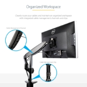Picture of StarTech.com Desk Mount Monitor Arm for Single VESA Display up to 32" or 49" Ultrawide 8kg/17.6lb - Full Motion Articulating & Height Adjustable - C-Clamp, Grommet - Single Monitor Arm