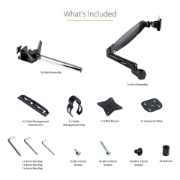 Picture of StarTech.com Desk Mount Monitor Arm for Single VESA Display up to 32" or 49" Ultrawide 8kg/17.6lb - Full Motion Articulating & Height Adjustable - C-Clamp, Grommet - Single Monitor Arm