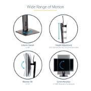 Picture of StarTech.com Free Standing Single Monitor Mount - Height Adjustable Monitor Stand - For VESA Mount Displays up to 32" (15lb/7kg) - Ergonomic Monitor Stand for Desk - Tilt/Swivel/Rotate