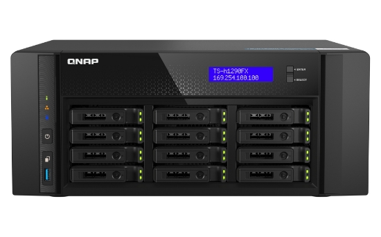 Picture of QNAP TS-h1290FX NAS Tower EPYC 7302P 128 GB DDR4 0 TB QuTS hero Black