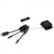Picture of C2G Retractable Universal Mount 4K HDMI® Dongle Adapter Ring with Color Coded Mini DisplayPort™, DisplayPort, and USB-C®
