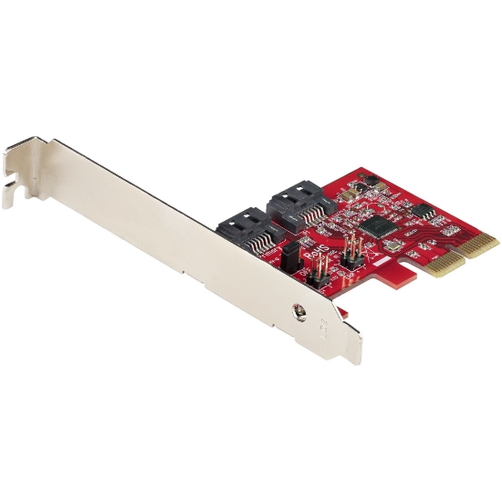 Picture of StarTech.com SATA PCIe Card - 2 Port PCIe SATA Expansion Card - 6Gbps - Full/Low Profile - PCI Express to SATA Adapter/Controller - ASM1062R SATA RAID - PCIe to SATA Converter