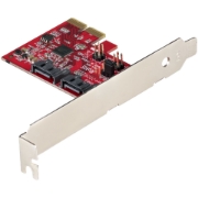 Picture of StarTech.com SATA PCIe Card - 2 Port PCIe SATA Expansion Card - 6Gbps - Full/Low Profile - PCI Express to SATA Adapter/Controller - ASM1062R SATA RAID - PCIe to SATA Converter