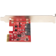Picture of StarTech.com SATA PCIe Card - 2 Port PCIe SATA Expansion Card - 6Gbps - Full/Low Profile - PCI Express to SATA Adapter/Controller - ASM1062R SATA RAID - PCIe to SATA Converter