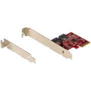 Picture of StarTech.com SATA PCIe Card - 2 Port PCIe SATA Expansion Card - 6Gbps - Full/Low Profile - PCI Express to SATA Adapter/Controller - ASM1062R SATA RAID - PCIe to SATA Converter