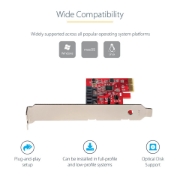 Picture of StarTech.com SATA PCIe Card - 2 Port PCIe SATA Expansion Card - 6Gbps - Full/Low Profile - PCI Express to SATA Adapter/Controller - ASM1062R SATA RAID - PCIe to SATA Converter