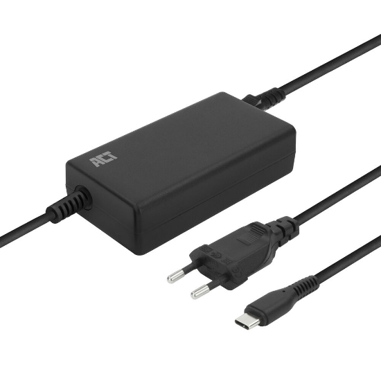 Picture of ACT USB-C laptop charger with Power Delivery profiles 65W