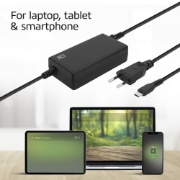 Picture of ACT USB-C laptop charger with Power Delivery profiles 65W