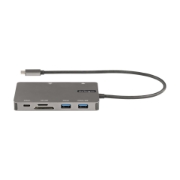 Picture of StarTech.com USB C Multiport Adapter - HDMI 4K 30Hz or VGA Travel Dock - 5Gbps USB 3.0 Hub (USB A / USB C Ports) - 100W Power Delivery - SD/Micro SD - GbE - 30cm Cable - USB C Mini Dock