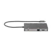 Picture of StarTech.com USB C Multiport Adapter - HDMI 4K 30Hz or VGA Travel Dock - 5Gbps USB 3.0 Hub (USB A / USB C Ports) - 100W Power Delivery - SD/Micro SD - GbE - 30cm Cable - USB C Mini Dock