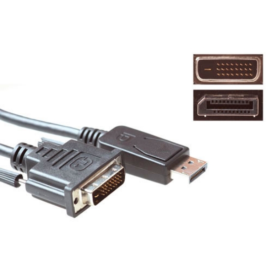 Picture of ACT 1.8 meters adapter cable DisplayPort male to DVI male