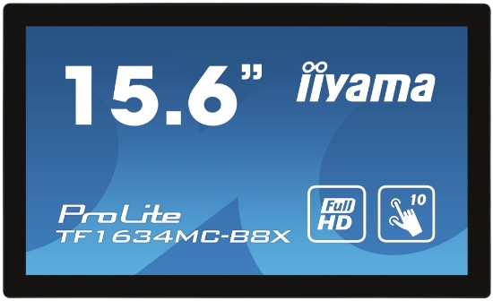 Picture of iiyama ProLite TF1634MC-B8X computer monitor 39.6 cm (15.6") 1920 x 1080 pixels Full HD LED Touchscreen Multi-user Black