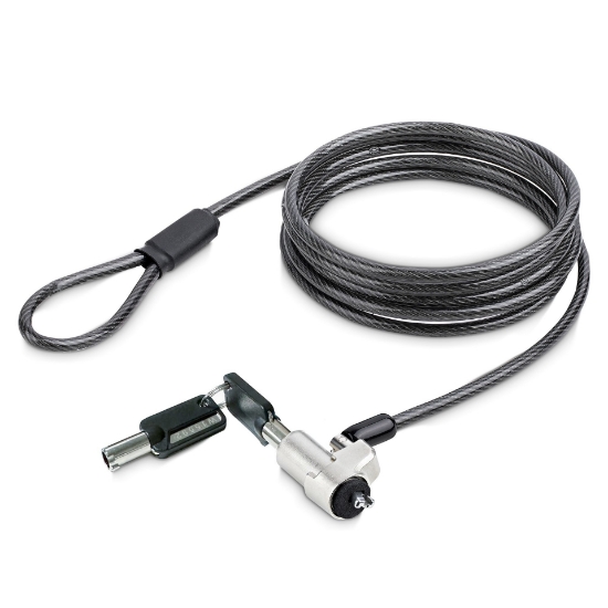 Picture of StarTech.com Laptop Cable Lock Compatible With Noble Wedge®; 6Ft (2m), Anti-Theft Keyed Lock, Security Cable for Dell XPS/Latitude/2-in-1 Notebooks, Cut-Resistant, Steel Cable Lock For Laptop