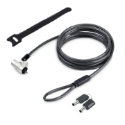 Picture of StarTech.com Laptop Cable Lock Compatible With Noble Wedge®; 6Ft (2m), Anti-Theft Keyed Lock, Security Cable for Dell XPS/Latitude/2-in-1 Notebooks, Cut-Resistant, Steel Cable Lock For Laptop