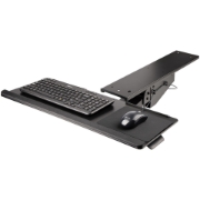 Picture of StarTech.com Under Desk Keyboard Tray - Full Motion & Height Adjustable Keyboard and Mouse Tray, 10"x26" Platform - Ergonomic Desk Mount Computer Keyboard Tray with Mouse Pad & Wrist Rest