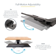 Picture of StarTech.com Under Desk Keyboard Tray - Full Motion & Height Adjustable Keyboard and Mouse Tray, 10"x26" Platform - Ergonomic Desk Mount Computer Keyboard Tray with Mouse Pad & Wrist Rest