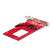 Picture of StarTech.com U.3 to PCIe Adapter Card, PCIe 4.0 x4 Adapter For 2.5" U.3 NVMe SSDs, SFF-TA-1001 PCI Express Add-in Card for Desktops/Servers, TAA Compliant - OS Independent